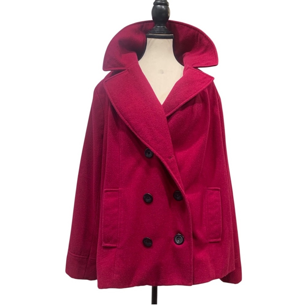 Merona red wool-blend peacoat
